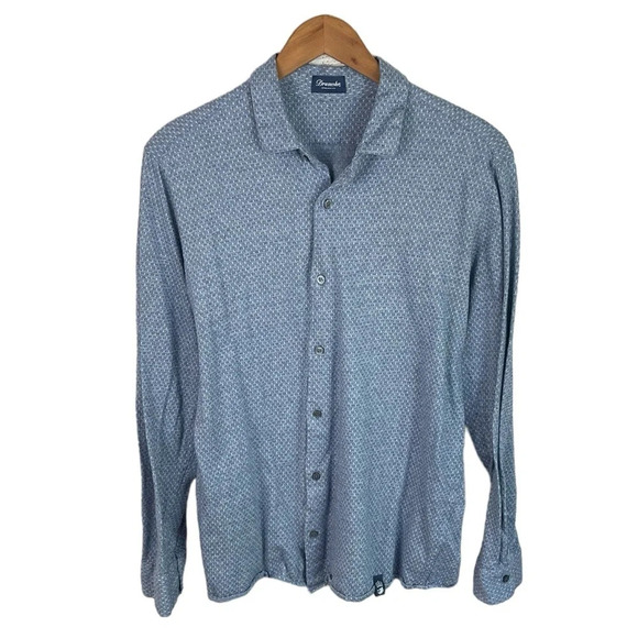 BF1082 Mens Drumohr Italian Designer Button Down Shirt L - Picture 1 of 5